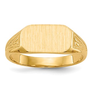 14k  8.5x5.0mm Closed Back Size 3 Childs Octagonal Signet Ring