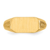 14K 10.0x5.5mm Closed Back Size 3 Octagonal Signet Ring view 4