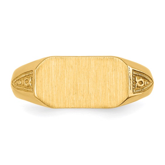 14k 10.0x5.5mm Closed Back Size 3 Childs Octagonal Signet Ring