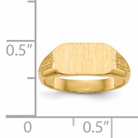 14K 10.0x5.5mm Closed Back Size 3 Octagonal Signet Ring view 5