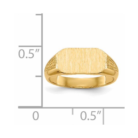 14k 10.0x5.5mm Closed Back Size 3 Childs Octagonal Signet Ring