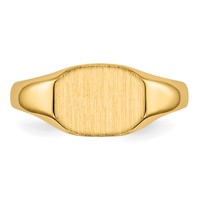 14K Yellow Gold 8.0x6.25mm Open Back Oval Signet Ring - Size 2.5 view 4