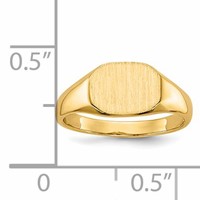 14K Yellow Gold 8.0x6.25mm Open Back Oval Signet Ring - Size 2.5 view 5