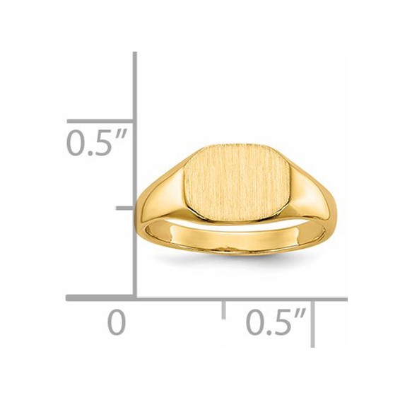14k 8.0x6.25mm Open Back Size 2.5 Childs Oval Signet Ring