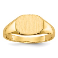 14K Yellow Gold 8.0x6.25mm Open Back Oval Signet Ring - Size 2.5 view 1
