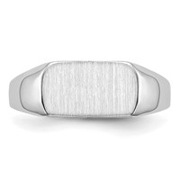 14K White Gold 10mmx6mm Open Back Signet Ring view 4