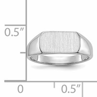 14K White Gold 10mmx6mm Open Back Signet Ring view 5