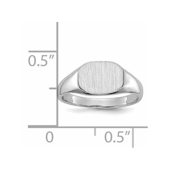 14k White Gold  8.0x6.5mm Open Back Child's Signet Ring