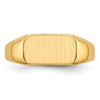 14K 10x6mm Open Back Size 3 Rectangular Signet Ring view 4