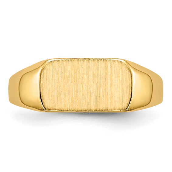 14k 10x6mm Open Back Size 3 Childs Rectangular Signet Ring