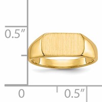 14K 10x6mm Open Back Size 3 Rectangular Signet Ring view 5