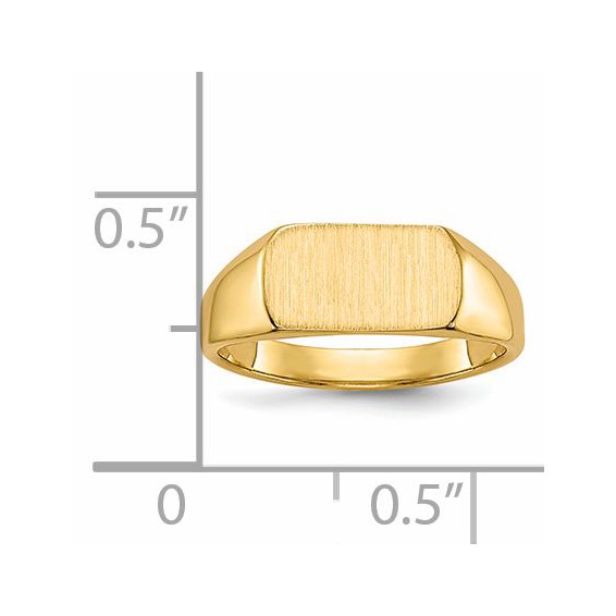 14k 10x6mm Open Back Size 3 Childs Rectangular Signet Ring