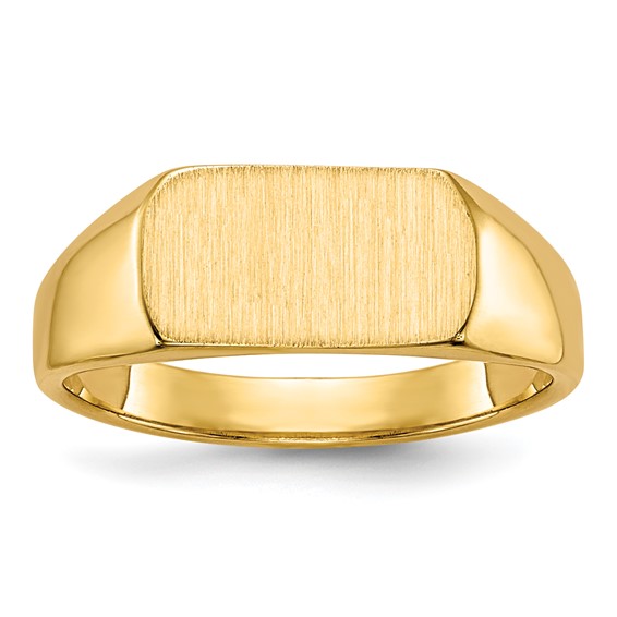 14k 10x6mm Open Back Size 3 Childs Rectangular Signet Ring