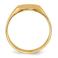 14K Yellow Gold 8.0x 6.25mm Closed Back Oval Signet Ring view 2
