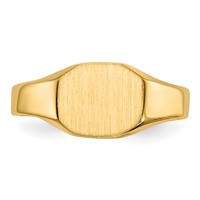 14K Yellow Gold 8.0x 6.25mm Closed Back Oval Signet Ring view 4