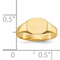 14K Yellow Gold 8.0x 6.25mm Closed Back Oval Signet Ring view 5
