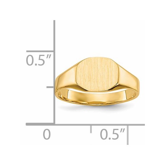 14k  8.0x6.25mm Closed Back Size 3 Childs Oval Signet Ring
