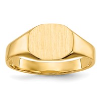 14K Yellow Gold 8.0x 6.25mm Closed Back Oval Signet Ring view 1