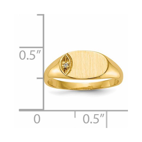 Gold Polished Children's Diamond Signet Rings