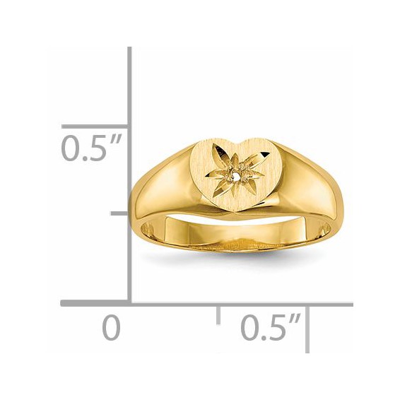 Gold Polished Children's Diamond Signet Rings