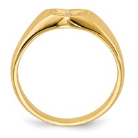14K 1 2 Point AA Diamond 7.0x6.0mm Open Back Size 3 Heart Signet Ring view 2