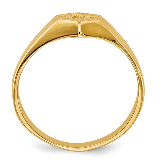 14k Holds 1-1.6mm Stone 5.0x5.0mm Open Back Size 3 Childs Hexagonal Signet Ring Mounting