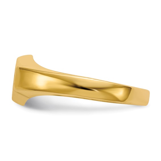 14k Holds 1-1.6mm Stone 5.0x5.0mm Open Back Size 3 Childs Hexagonal Signet Ring Mounting
