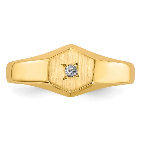 Gold Polished Children's Diamond Signet Rings