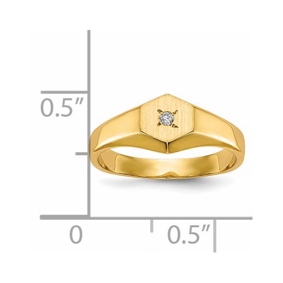 Gold Polished Children's Diamond Signet Rings