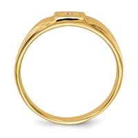 14K 1 2 Point Aaa Diamond 4.5x4.5mm Closed Back Size 3 Square Signet Ring view 2