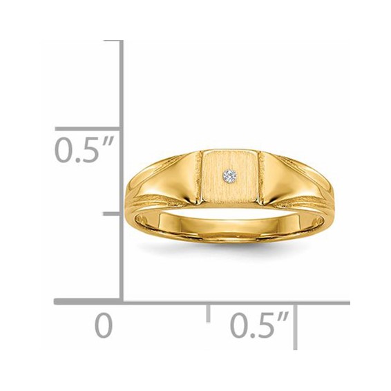 Gold Polished Children's Diamond Signet Rings