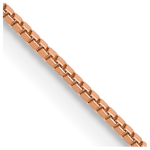 14K Rose Gold.7mm Box Link Chain with Lobster Clasp, 16"