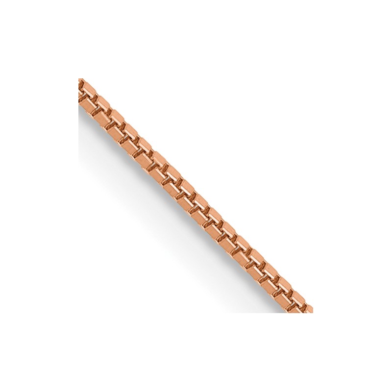 14K Rose Gold 20 inch .7mm Box Link with Lobster Clasp Chain