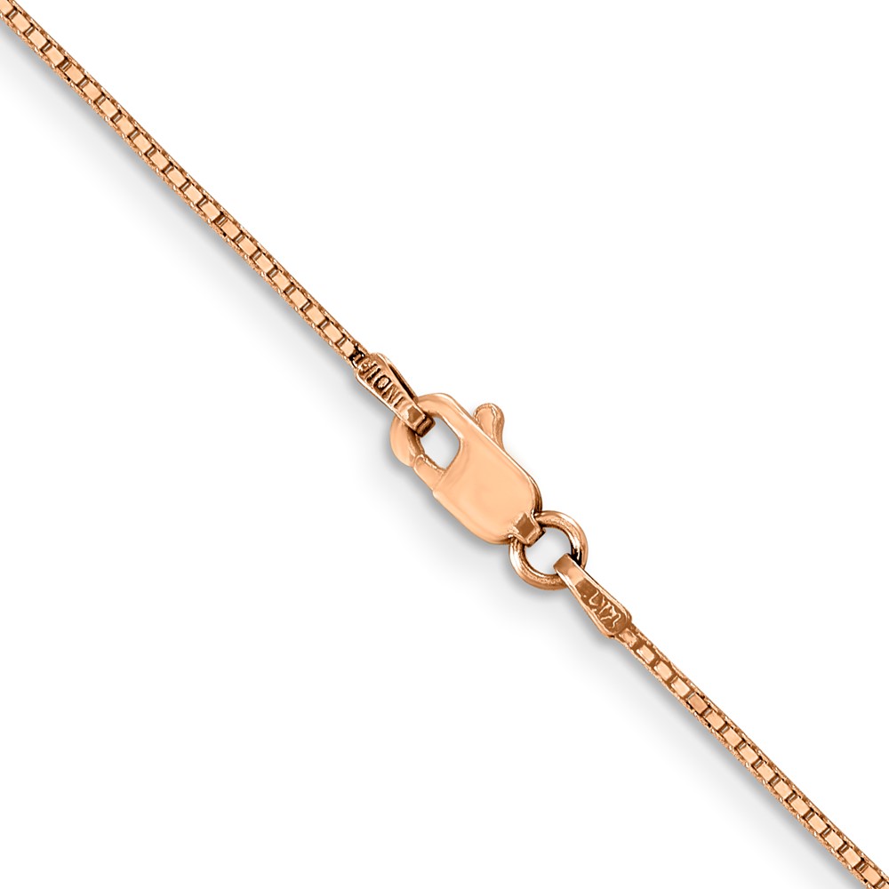 14K Rose Gold 24 inch .9mm Box Link with Lobster Clasp Chain (RSC2-24)