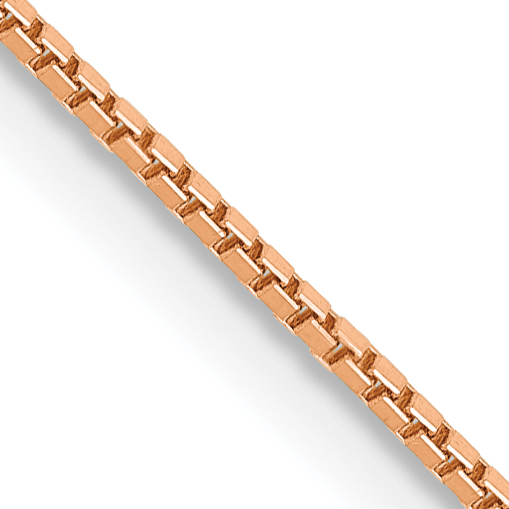 14K Rose Gold 16 inch .9mm Box Link with Lobster Clasp Chain (RSC2-16)