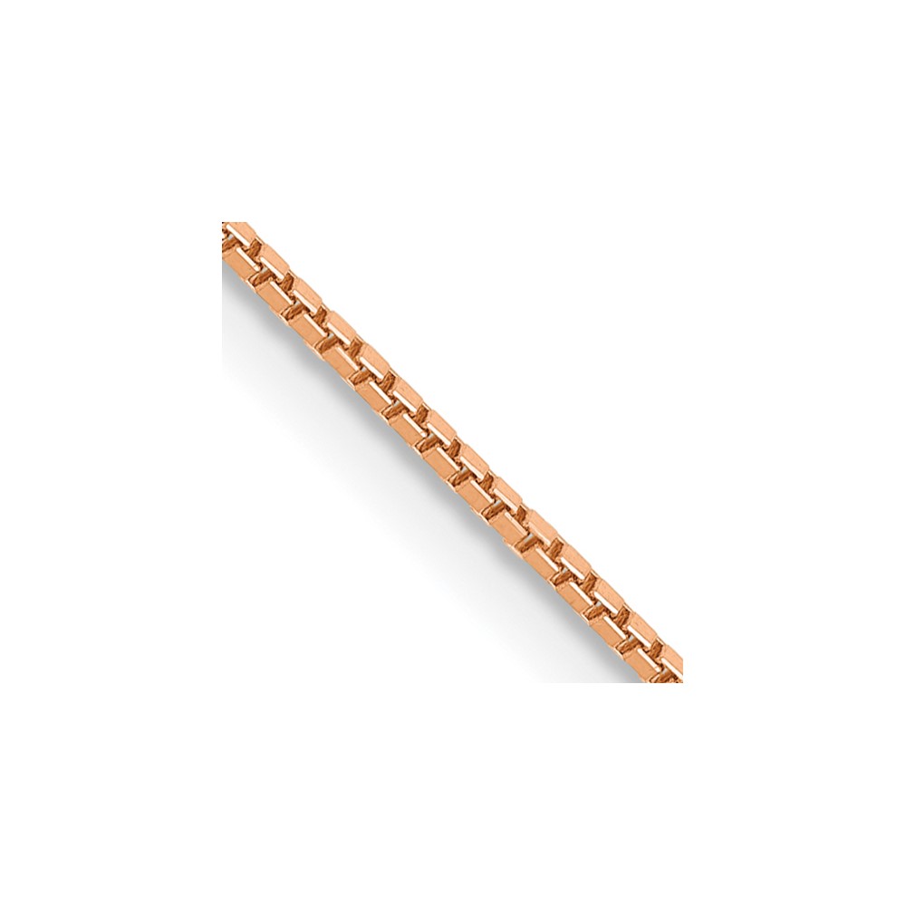 14K Rose Gold 16 inch .9mm Box Link with Lobster Clasp Chain (RSC2-16)