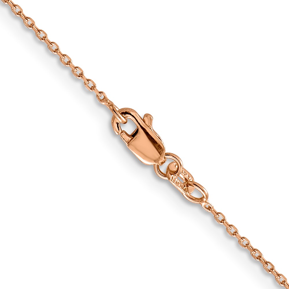 14K Rose Gold 30 inch 1.10mm Diamond-cut Cable with Lobster Clasp Chain (RSC20-30)