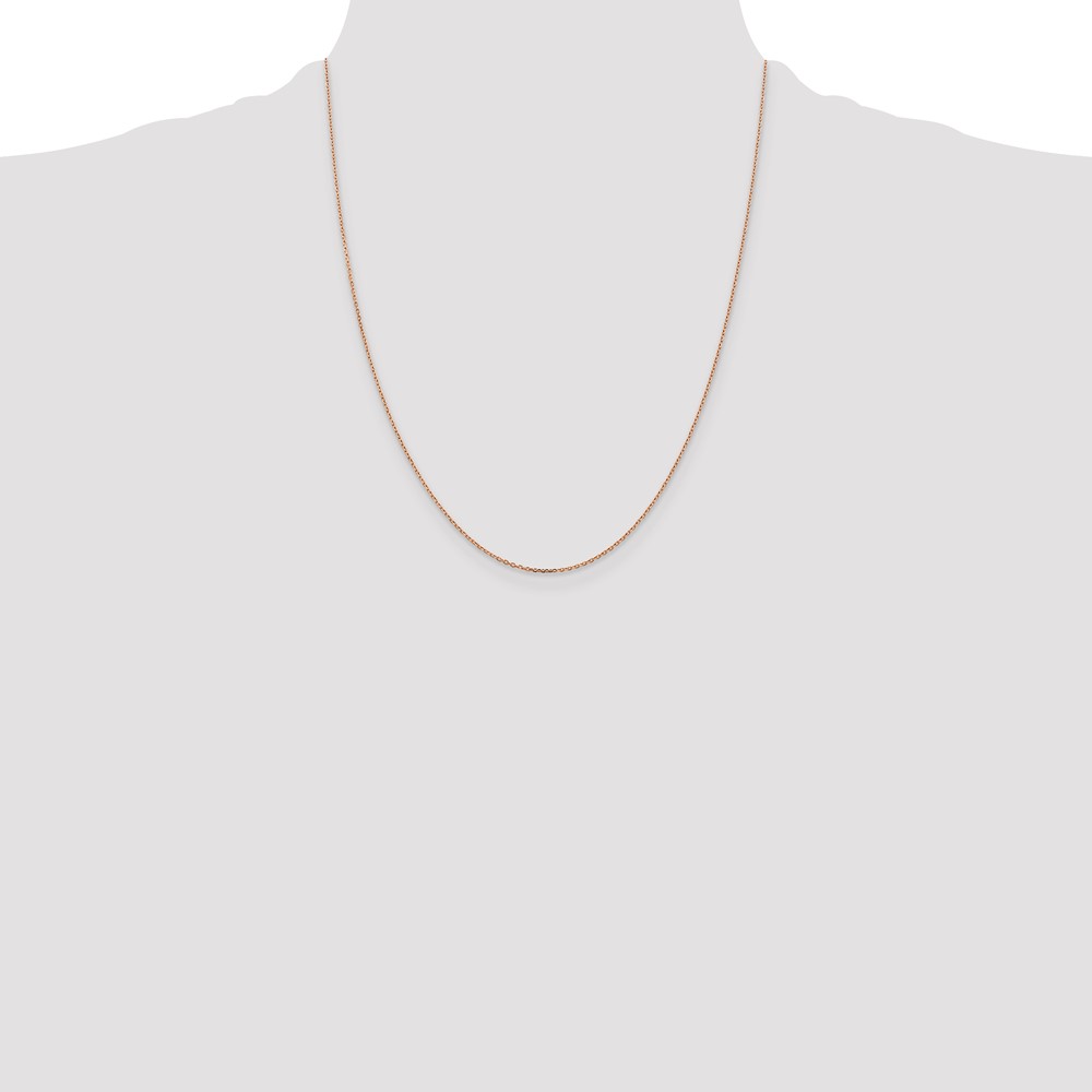 14K Rose Gold 22 inch 1.10mm Diamond-cut Cable with Lobster Clasp Chain (RSC20-22)