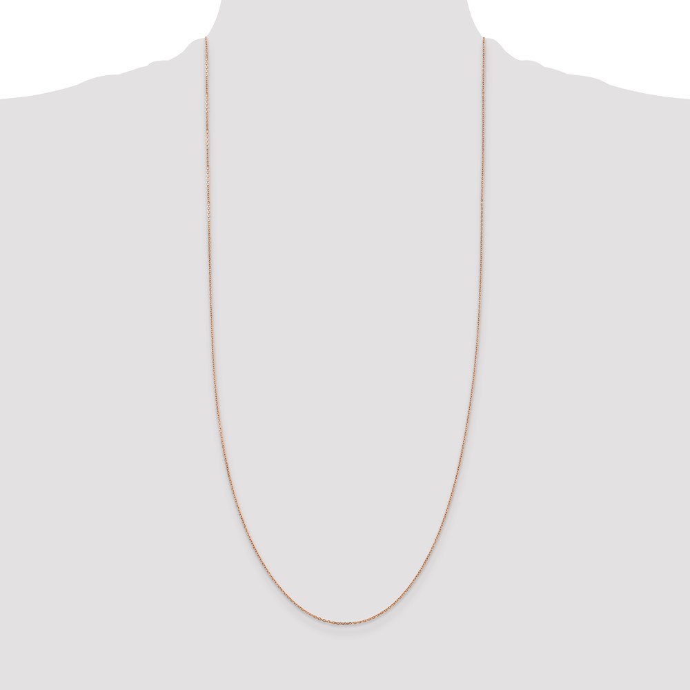14K Rose Gold 30 inch 1.10mm Diamond-cut Cable with Lobster Clasp Chain (RSC20-30)