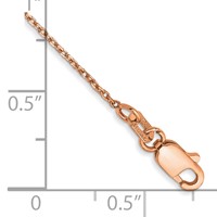 14K Rose Gold 1.10mm Diamond-cut Cable Chain with Lobster Clasp, 10" view 2