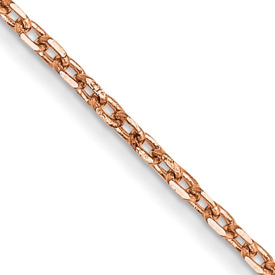 14K Rose Gold 22 inch 1.10mm Diamond-cut Cable with Lobster Clasp Chain (RSC20-22)