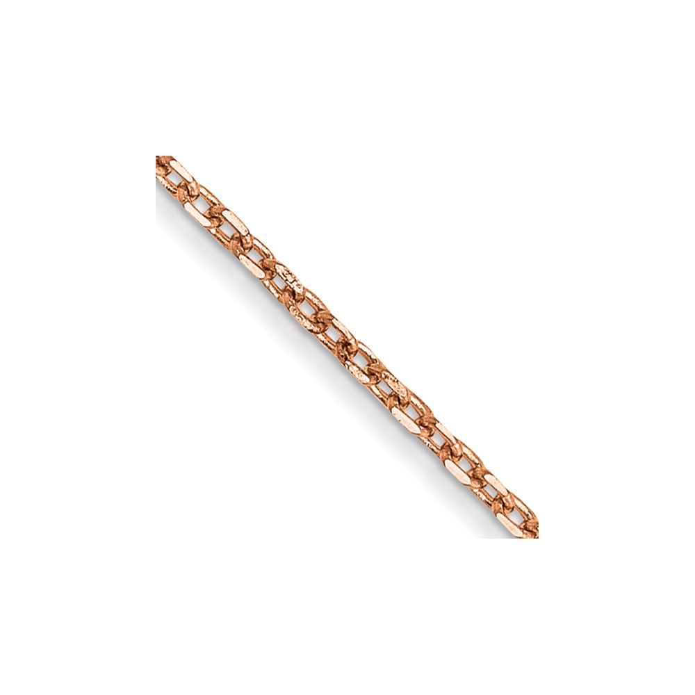 14K Rose Gold 22 inch 1.10mm Diamond-cut Cable with Lobster Clasp Chain (RSC20-22)