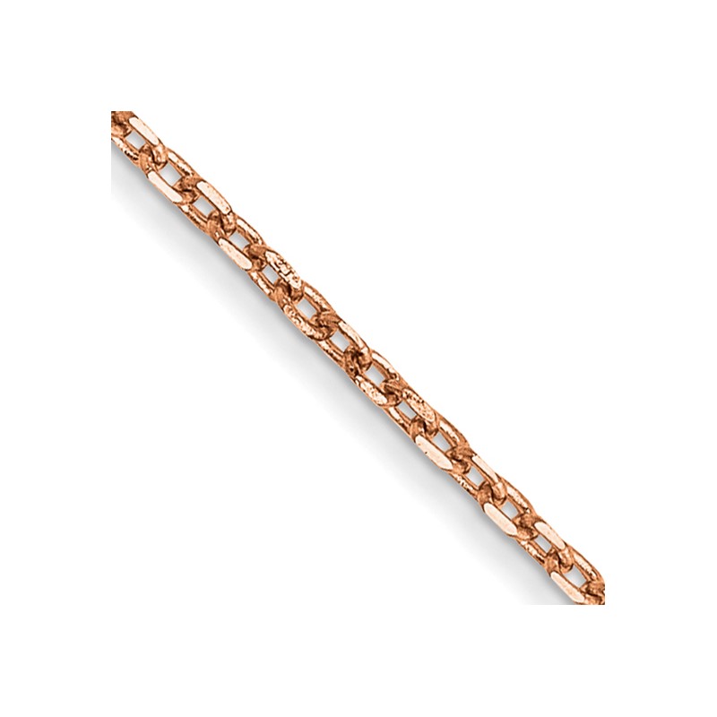 14K Rose Gold 16 inch 1.10mm Diamond-cut Cable with Lobster Clasp Chain
