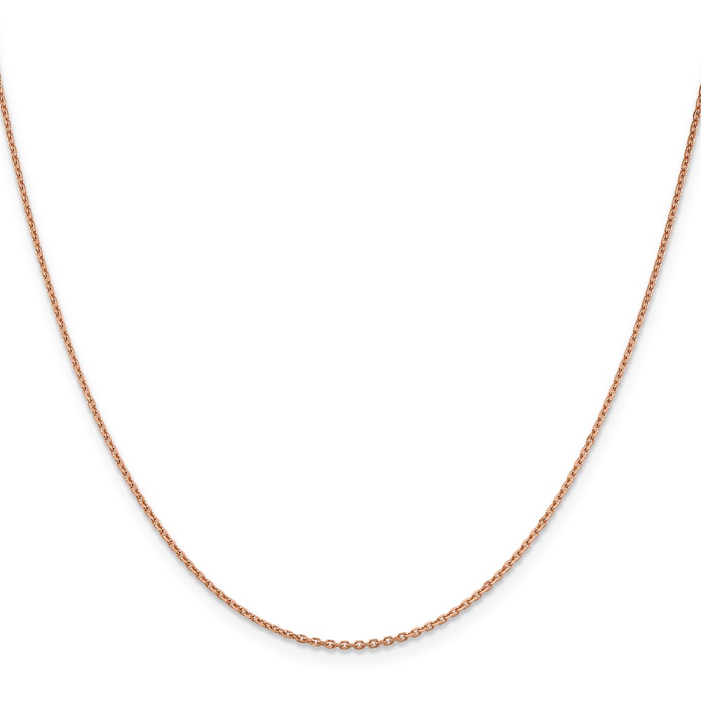 14K Rose Gold 22 inch 1.4mm Diamond-cut Cable with Lobster Clasp Chain (RSC21-22)
