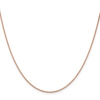 14K Rose Gold 1.4mm Diamond-cut Cable Chain with Lobster Clasp, 16" view 2
