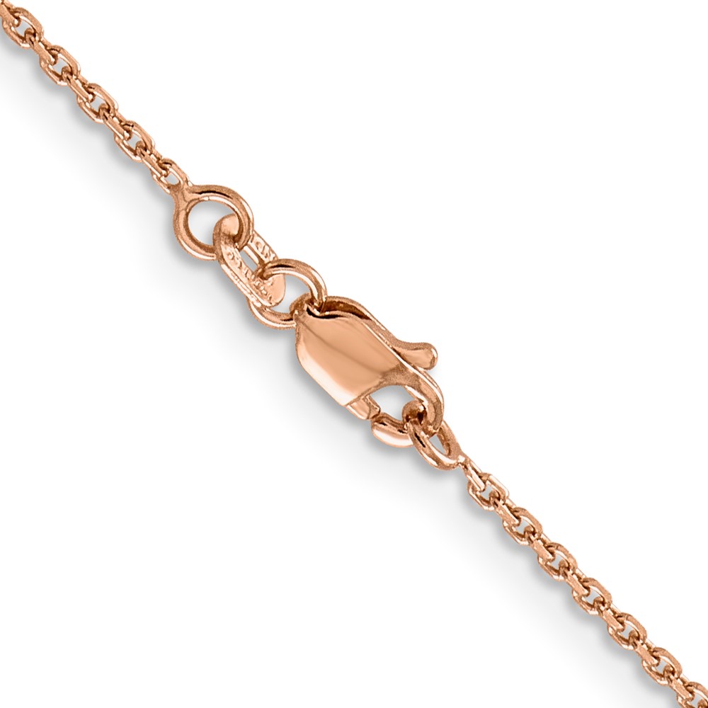 14K Rose Gold 22 inch 1.4mm Diamond-cut Cable with Lobster Clasp Chain (RSC21-22)