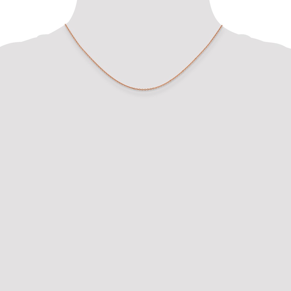 14K Rose Gold 16 inch 1.4mm Diamond-cut Cable with Lobster Clasp Chain (RSC21-16)