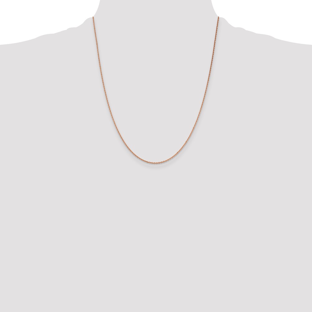 14K Rose Gold 22 inch 1.4mm Diamond-cut Cable with Lobster Clasp Chain (RSC21-22)