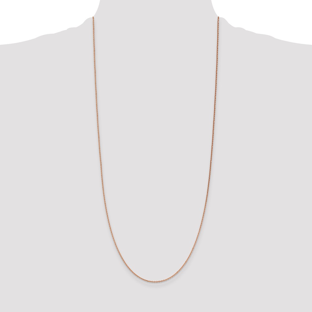 14K Rose Gold 30 inch 1.4mm Diamond-cut Cable with Lobster Clasp Chain (RSC21-30)