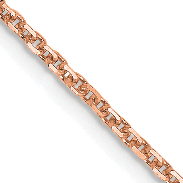14K Rose Gold 22 inch 1.4mm Diamond-cut Cable with Lobster Clasp Chain (RSC21-22)